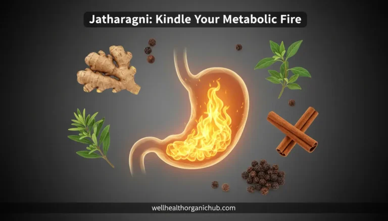 Ayurvedic Jatharagni digestive fire representation for weight loss