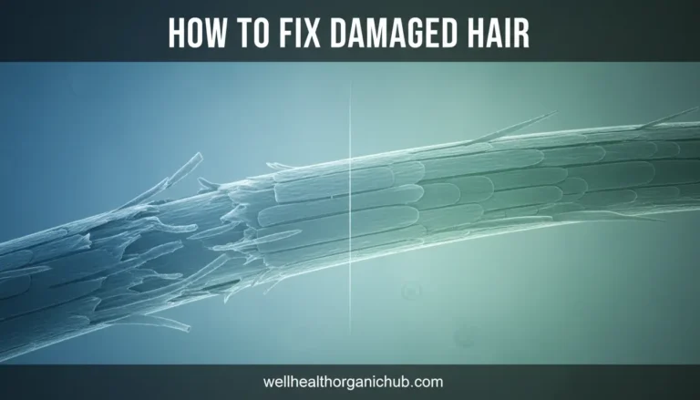 Chemically damaged hair cuticle repair microscopic view.