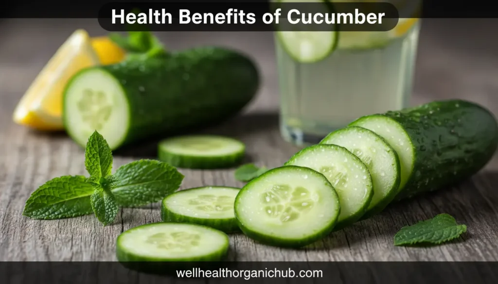 Health benefits of cucumber for skin and weight loss.