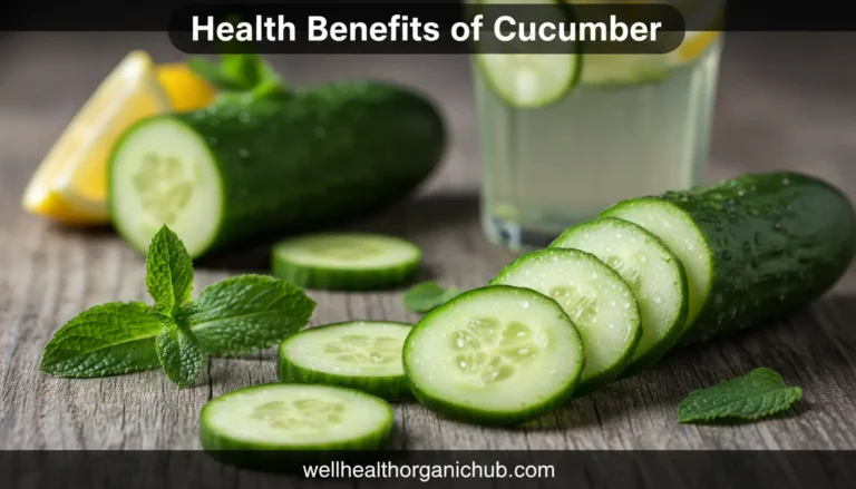 Health benefits of cucumber for skin and weight loss.