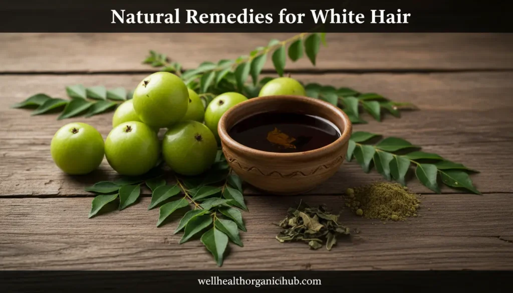 Natural remedies for white hair treatment amla and curry leaves wellhealthorganichub.com