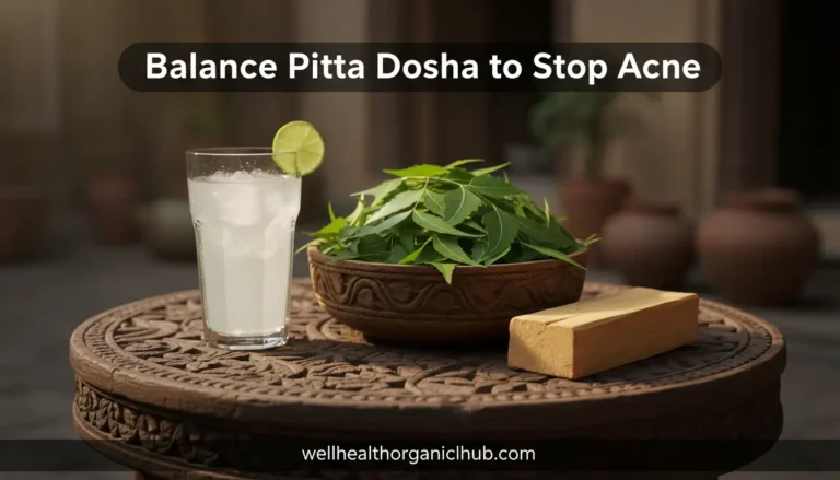 Ayurvedic herbs like Neem and Sandalwood to balance Pitta dosha for acne-free skin