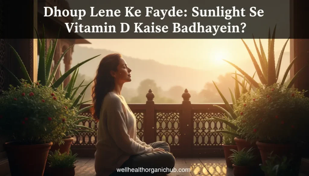 Dhoop lene ke fayde - Indian man enjoying morning sunlight for Vitamin D and health