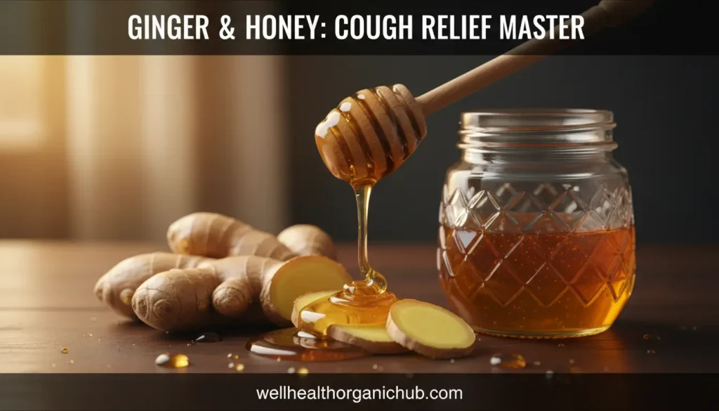 Fresh ginger and honey for cough relief
