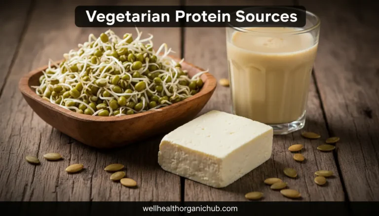 High protein vegetarian food sources including paneer, sprouts and sattu for muscle building