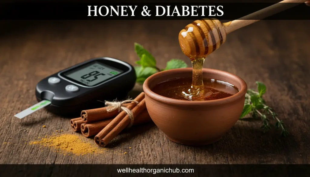 Honey and diabetes management with cinnamon and glucometer