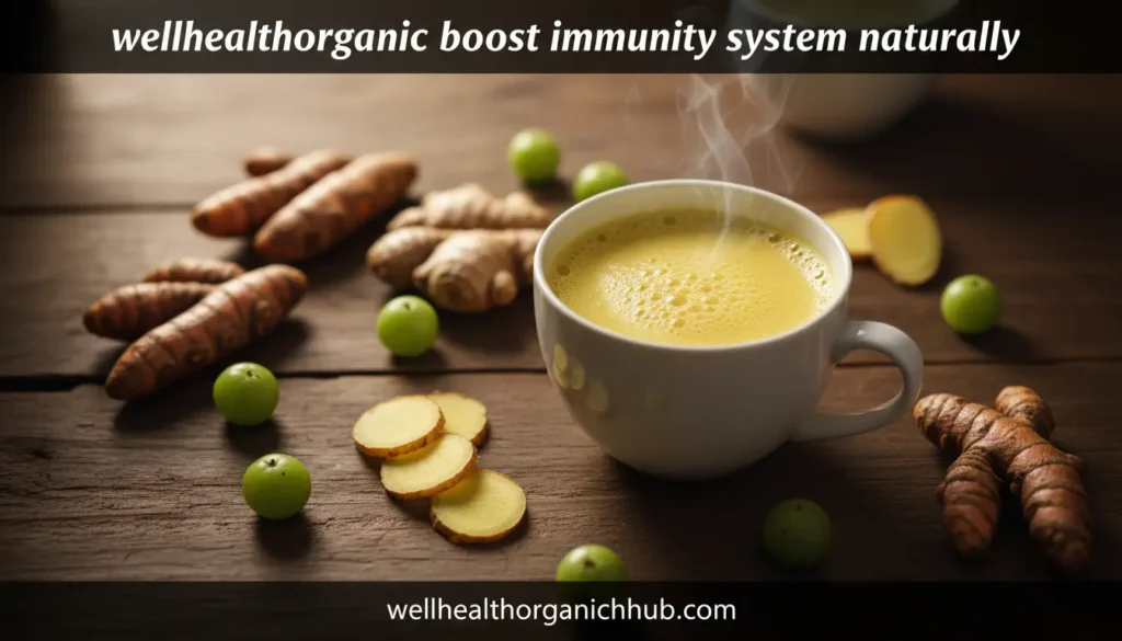 Natural ingredients like ginger and turmeric for boosting immune system wellhealthorganic