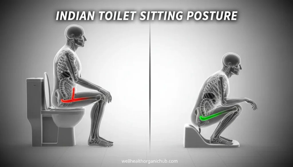 Scientific comparison of Indian toilet squatting vs western toilet sitting anatomy