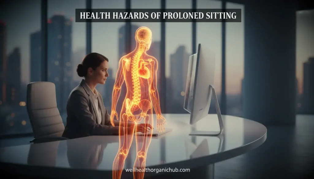 health hazards of prolonged sitting on human spine and heart